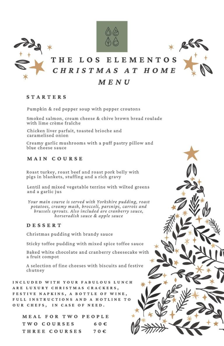 Restaurant Torre Pacheco Christmas Menu